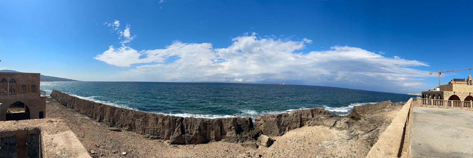 Wide angle view of the sea